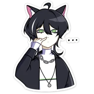 😪 ... 猫, 猫耳, アニメ, 可愛い, キャラクター, ステッカー telegram sticker