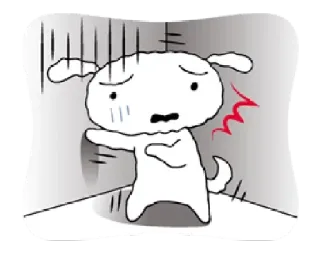 😨 dog, cartoon, scared, anxious, nervous telegram sticker