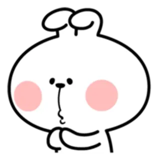 🙁 konijn, konijntje, cartoon, schattig, dier, sticker telegram sticker