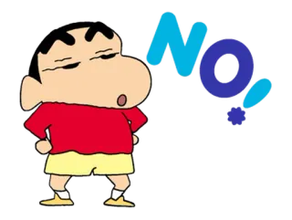 🙅 Shin-chan Crayon Shin-chan NO! Shin-chan, anime, cartoon, no, prohibit telegram sticker