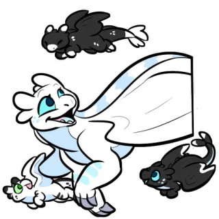 🐥 dragons, mignon, dessin animé, illustration, animaux telegram sticker