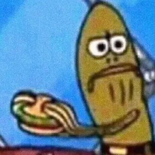 🧽 Fish spongebob, cá, bánh burger, tức giận, hoạt hình telegram sticker