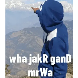 🍑 wha jakR ganD mrWa pemandangan, gunung, menyinggung, teks whatsapp sticker