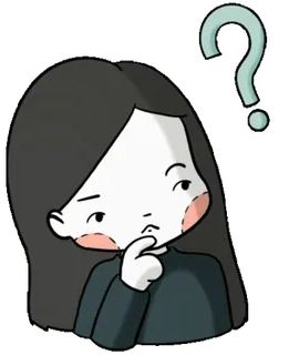 ❓ question, thinking, confused, girl, cartoon, illustration telegram sticker