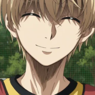 🙂 Anime, lächelnd, Junge, Porträt, fröhlich, Charakter telegram sticker