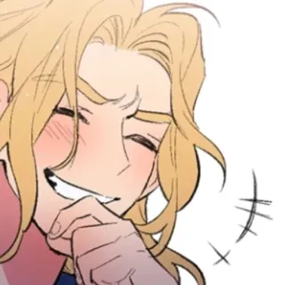 😂 动漫, 漫画, 微笑, 快乐, 金色, 角色, 卡通 whatsapp sticker