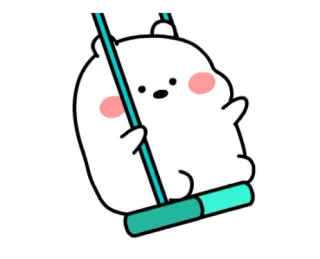 ✨ ours, mignon, dessin animé, balançoire, animal, kawaii whatsapp sticker