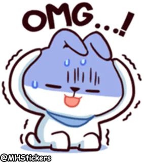 😅 OMG...! schockiert, Cartoon, Tier, süß, Hase, OMG, verängstigt telegram sticker