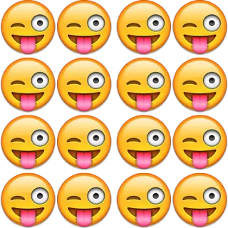 😜 Emoji, Cara, Guiño, Lengua, Sonriente, Expresión, Juguetón whatsapp sticker
