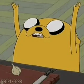 🥰 Jake Adventure Time Adventure Time, Jake the Dog, cartoon, dog, yellow, happy, animated telegram sticker