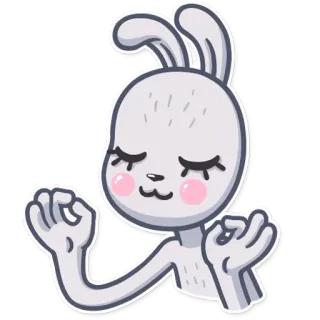 😌 うさぎ, バニー, 漫画, かわいい, 瞑想, 平和, 穏やか telegram sticker