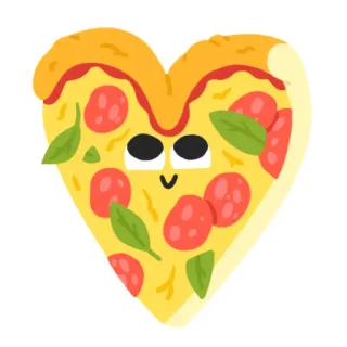 ❤️ pizza, hati, makanan, kartun, cinta, imut whatsapp sticker