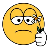 😒 Emoji, Verdrietig, Bloem, Cartoon, Schattig, Gezicht, Geel telegram sticker