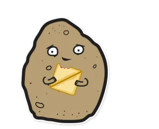 🍞 potato, sandwich, cartoon, food, lunch telegram sticker
