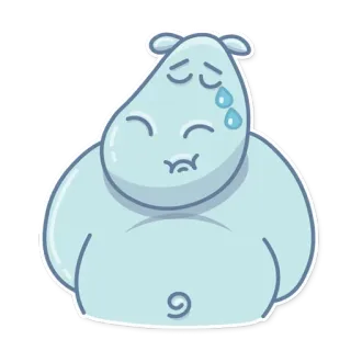😥 kuda nil, sedih, menangis, imut, binatang, kartun whatsapp sticker