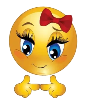😃 emoji, bow, cute, shy, fingers, expression, face whatsapp sticker