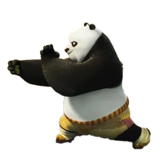 💪 Po Kung Fu Panda Po, Kung Fu Panda, artes marciales, panda, película animada, DreamWorks, kung fu, luchador whatsapp sticker