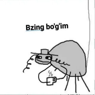 😳 Bzing bo'im dessin, café, chapeau, dessin animé, abstrait telegram sticker