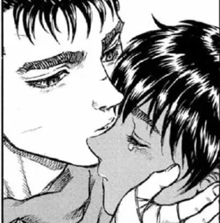 🖤 Guts Berserk kiss, anime, manga, love, couple whatsapp sticker
