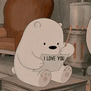 😊 I LOVE YOU amour, ours, dessin animé, salutation, message, mignon telegram sticker