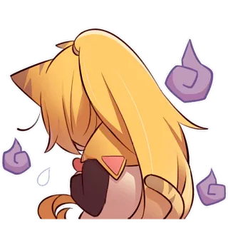 🫠 cat, anime, lonely, cartoon, sad, cute, kawaii telegram sticker