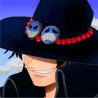 🔥 Ace One Piece Ace, One Piece, Anime, Pirata, Cappello, Cartone animato telegram sticker