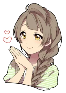 😊 anime girl, cute, cartoon, love, girl, hearts telegram sticker