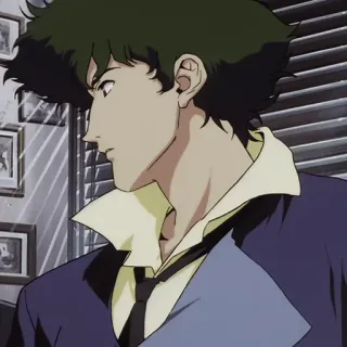 🚬 Spike Spiegel Cowboy Bebop Anime, Cowboy Bebop, Spike Spiegel, Série de TV, Personagem, Desenho animado, Espaço, Caçador de recompensas whatsapp sticker