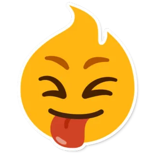 😜 emoji, fire, tongue, face, expression, playful, fun whatsapp sticker