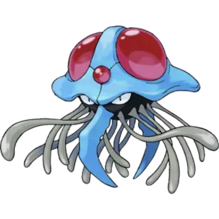 🔵 Tentacool Tentacool, Pokémon, type Eau, type Poison, jeu vidéo, personnage, monstre, créature telegram sticker