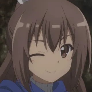 😉 anime, dibujos animados, guiño, chica, lindo telegram sticker