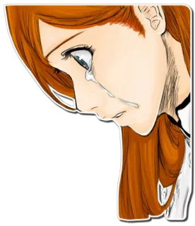 😭 anime, girl, sad, crying, tears, portrait, cartoon telegram sticker