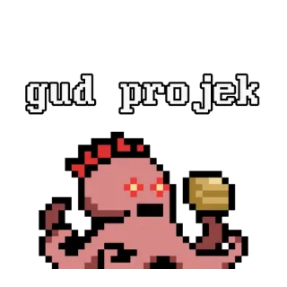 🤓 gud projek พิกเซลอาร์ต, ปลาหมึก, สัตว์ประหลาด, งานดี telegram sticker
