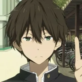 😑 Oreki Houtarou Hyouka Anime, Chico, Uniforme escolar, Personaje, Retrato, Hyouka whatsapp sticker