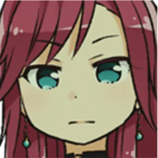 😡 アニメの女の子, 漫画, キャラクター, 赤い髪, 緑色の目, マンガ, ステッカー whatsapp sticker