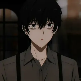 🕳 Anime, Pelo negro, Personaje, Retrato, Manga whatsapp sticker