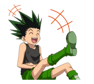 🤣 Gon Freecss Hunter x Hunter anime, cartoon, gon, hunter x hunter, character, smiling, happy telegram sticker