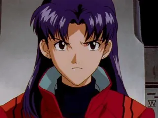 😠 Misato Katsuragi Neon Genesis Evangelion Аниме, Женщина, Серьезная, Мисато Кацураги, Евангелион whatsapp sticker