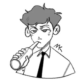 🍺 bebiendo, dibujos animados, hombre, corbata, botella, alcohol telegram sticker