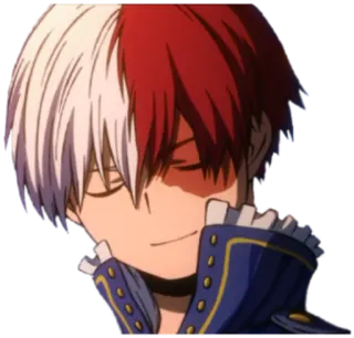 ☺ Shoto Todoroki My Hero Academia 动漫, 火焰, 冰, 英雄 telegram sticker