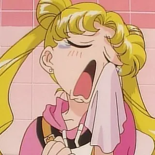 🌙 Sailor Moon Anime, Cartoon, Sailor Moon, Huilend, Verdrietig, Emotie telegram sticker