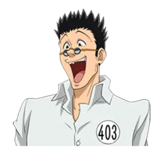 😄 Leorio Hunter x Hunter 403 anime, hunter x hunter, leorio, character, manga telegram sticker