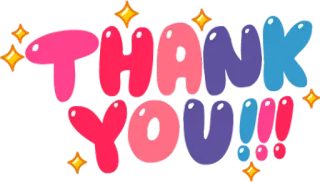 👍 THANK YOU terima kasih, rasa syukur, apresiasi, bintang, berwarna, salam telegram sticker