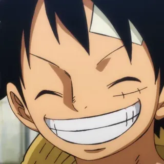🏴‍☠️ Luffy One Piece anime, one piece, luffy, cartoon, smiling, character telegram sticker