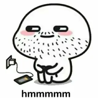 🧔 hmmmmmm denkend, süß, Handy, Ladegerät telegram sticker