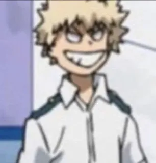 😎 Bakugo My Hero Academia Аниме, Манга, Персонаж, Блондинка, Улыбка telegram sticker