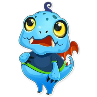 😧 สัตว์ประหลาด, การ์ตูน, น่ารัก, สติกเกอร์, สีน้ำเงิน, ตลก telegram sticker