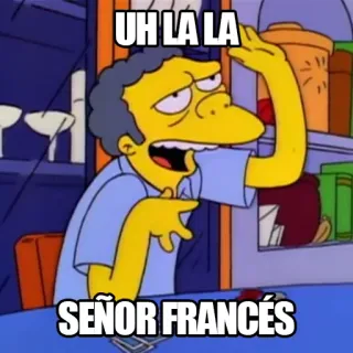 😒 Moe Szyslak The Simpsons UH LÁ LA
SEÑOR FRANCÉS Cartone animato, Meme, Divertente, Spagnolo, I Simpson, Moe Szyslak telegram sticker