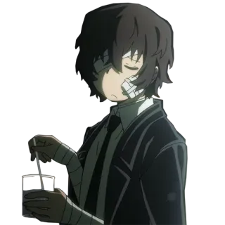 😌 Osamu Dazai Bungo Stray Dogs Anime, Bende, Dazai, Bungo Stray Dogs, Personaggio, Osamu Dazai, Manga telegram sticker
