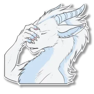 🤦‍♀️ Furry, Dragão, Facepalm, Desenho animado, Sticker, Meme telegram sticker